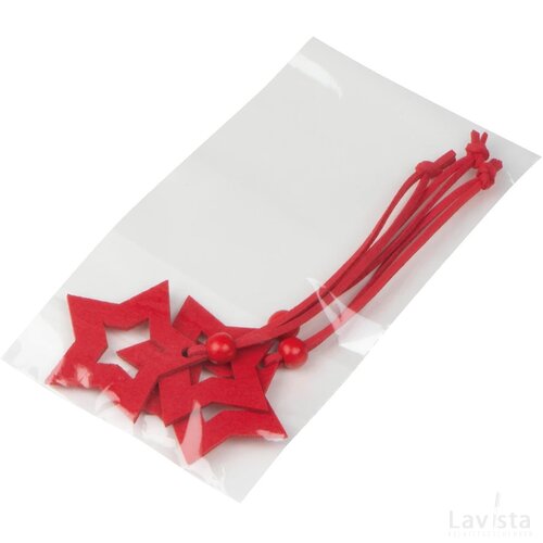 Kerststerren hangers van vilt rood
