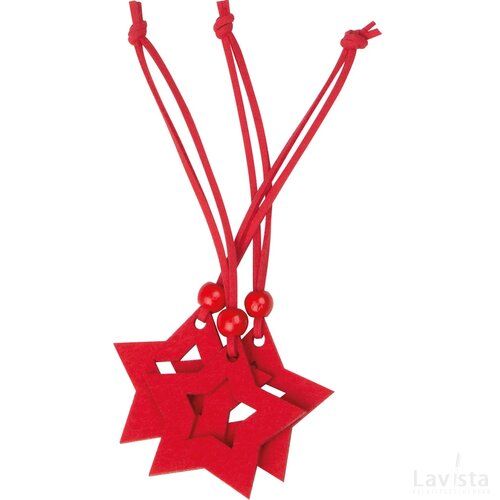 Kerststerren hangers van vilt rood