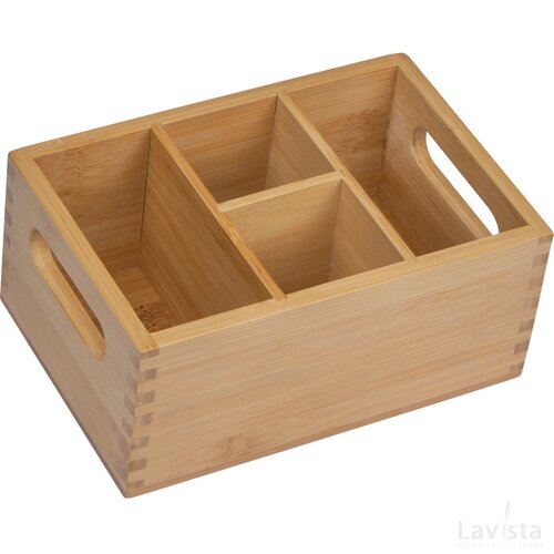 Servet- en bestekhouder, groot beige