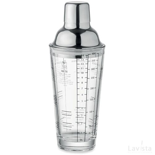 Glazen cocktailshaker 400 ml Politan transparant