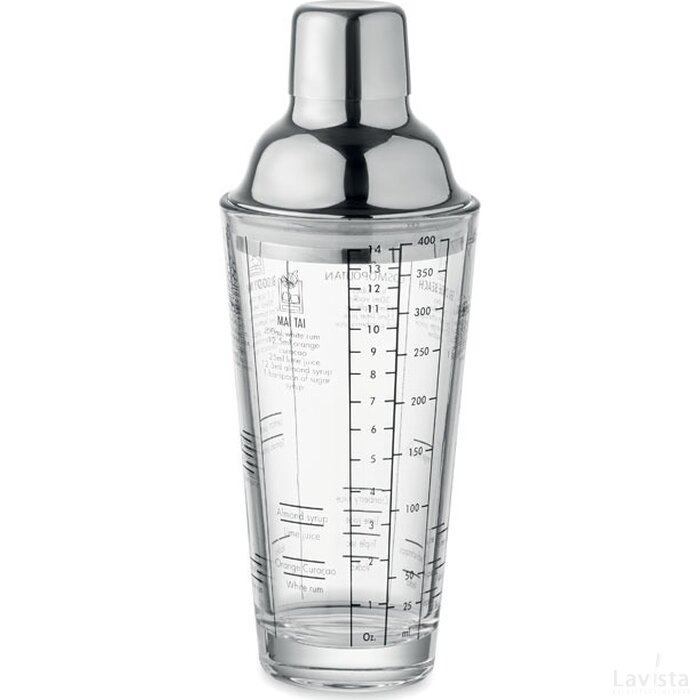 Glazen cocktailshaker 400 ml Politan transparant