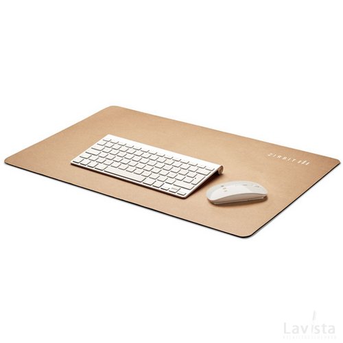 Gerecycled papieren bureau onderlegger Beige