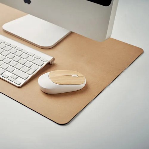 Gerecycled papieren bureau onderlegger Beige