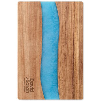 Snijplank met epoxyhars detail Bruin