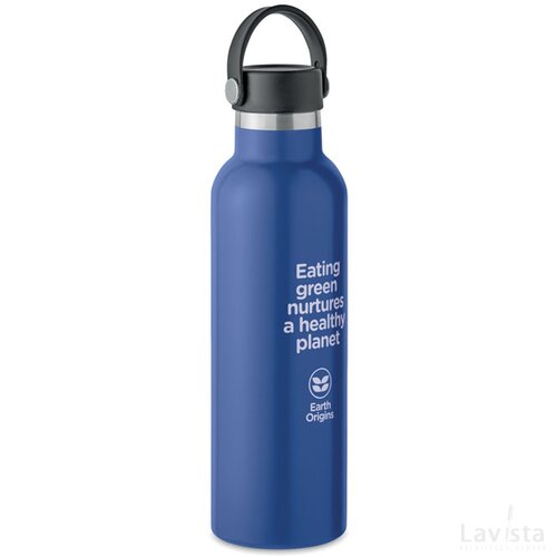 RVS vacuümfles met rietje (700 ml) Blauw