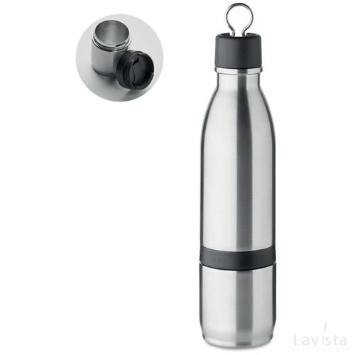 2-in1 dubbelwandige fles 500ml Atera mat zilver