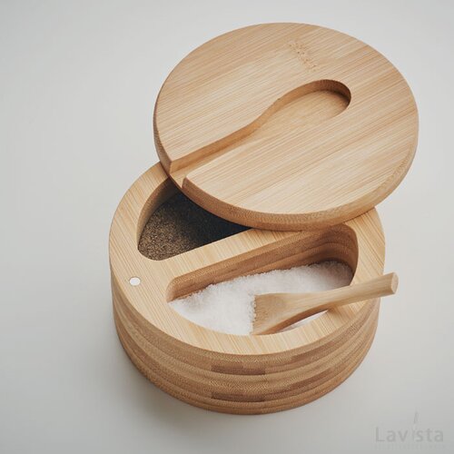 Peper en zout bamboe doosje S&p hout