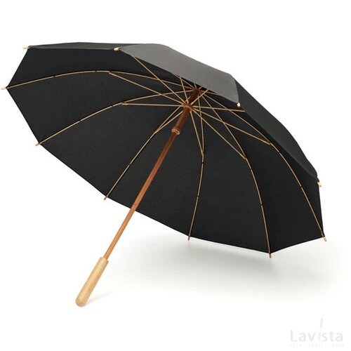 23,5 inch rpet/bamboe paraplu Tutendo zwart