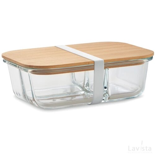 Glazen lunchbox met vakjes Transparant