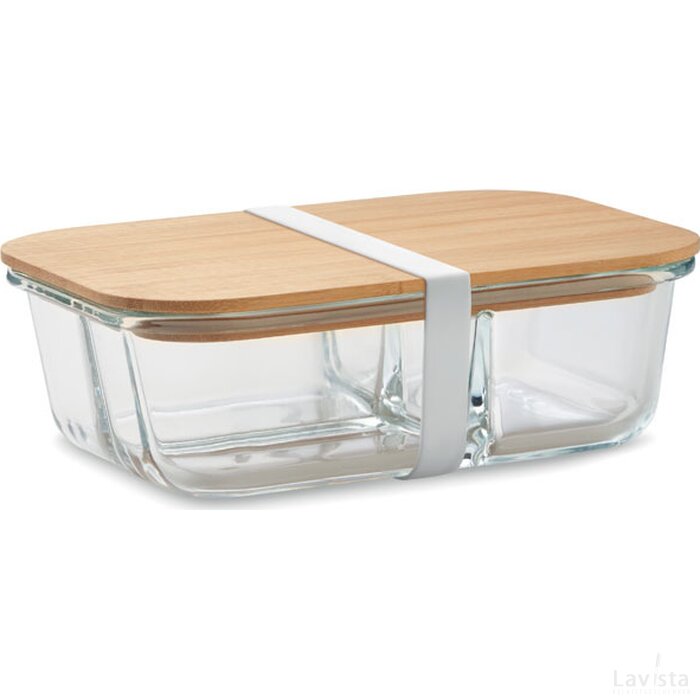 Glazen lunchbox bamboe deksel Tundra 3 transparant