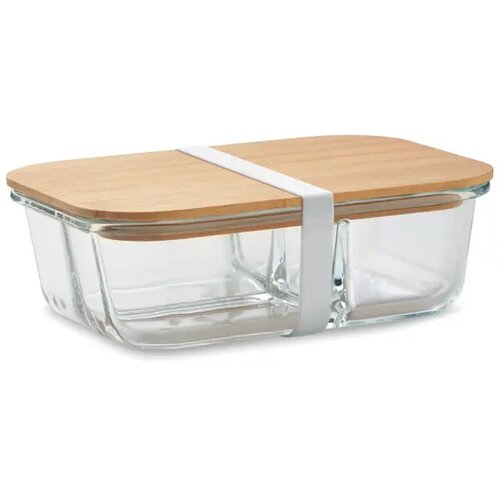 Glazen lunchbox met vakjes Transparant