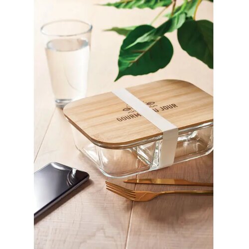 Glazen lunchbox met vakjes Transparant