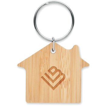 Huisvorm bamboe sleutelhanger Bruin Huisvorm bamboe sleutelhanger Bruin