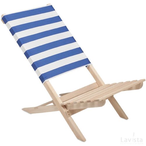 Opvouwbare houten strandstoel Marinero wit/blauw