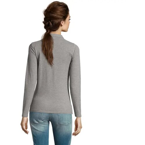 Perfect dames lsl polo 180 Perfect lsl women grey melange