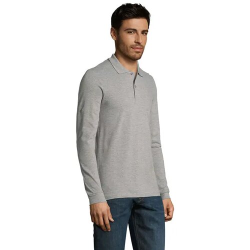 Perfect men lsl polo 180g Perfect lsl men grey melange