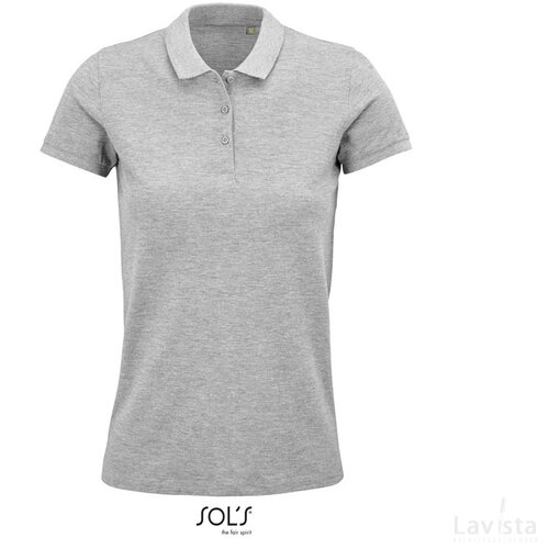 Planet dames polo170g Planet women grey melange