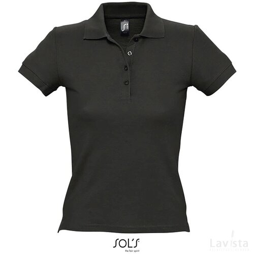 People dames polo 210g People zwart