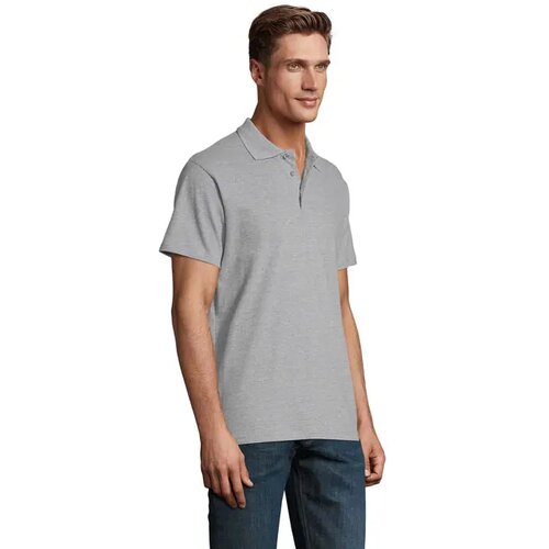 Spring ii heren polo210g Spring ii grey melange