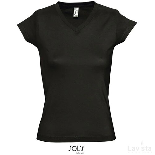 Moon dames t-shirt 150g Moon deep black