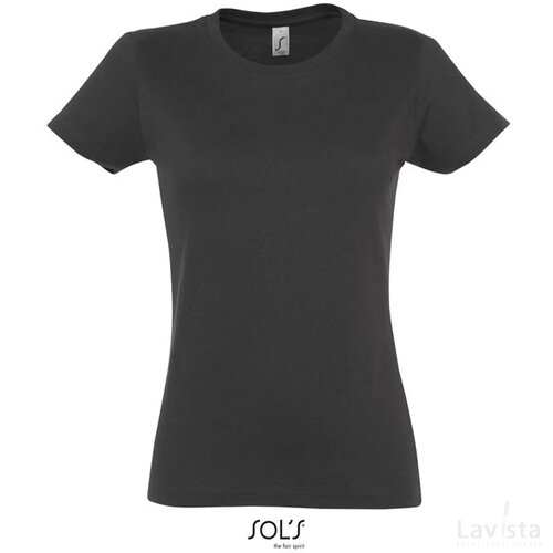 Imperial dames t-shirt 190g Imperial women donker grijs