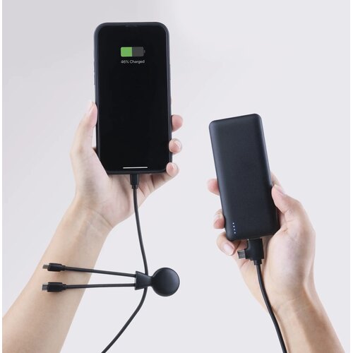 Xoopar Mr. Bio Powerbank en oplaadkabel Zwart