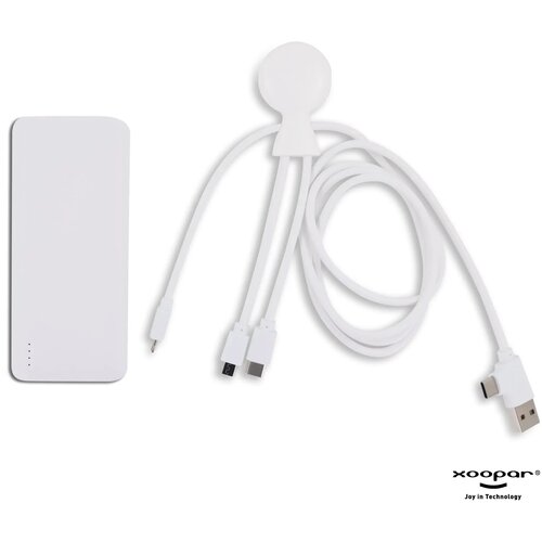 Xoopar Mr. Bio Powerbank en oplaadkabel Wit