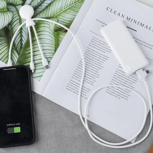 Xoopar Mr. Bio Powerbank en oplaadkabel Wit