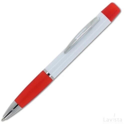 Balpen Hawaii met driekleurige tekstmarker wit / rood