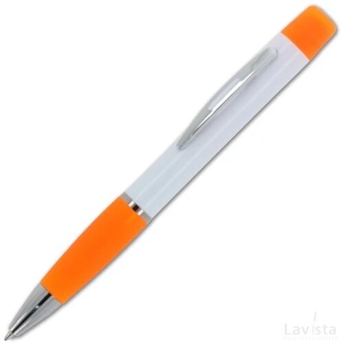 Balpen Hawaii met driekleurige tekstmarker wit / oranje