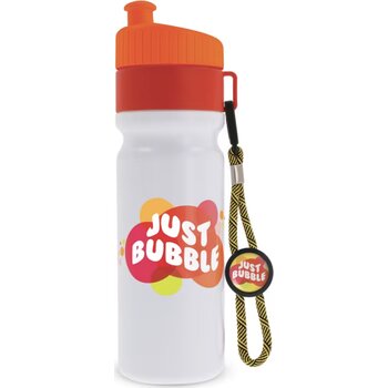 Sportfles met rand en koord 750ml wit / oranje