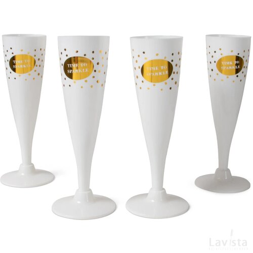 SENZA Champagne Glazen Wit/Goud