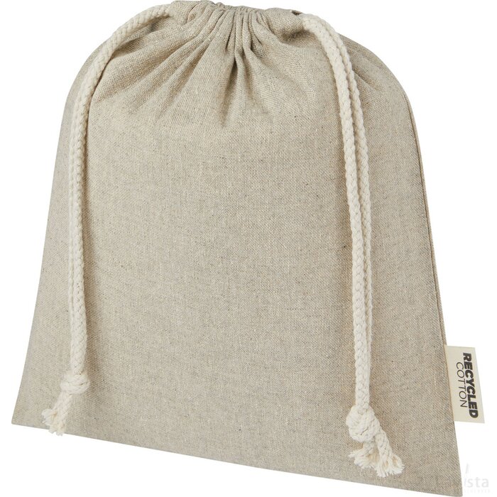 Pheebs geschenktas van 150 g/m² GRS gerecycled katoen, medium, 1,5 l Heather naturel