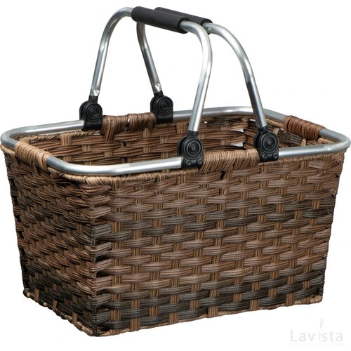 Rotan boodschappenmand bruin