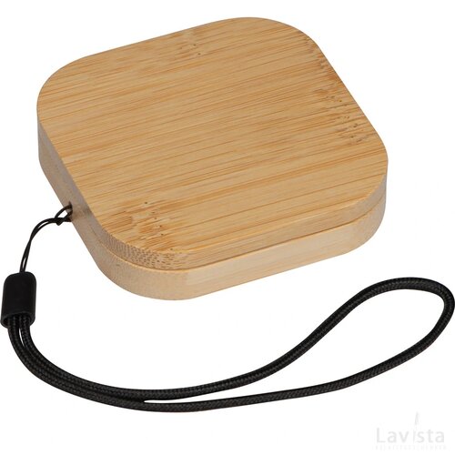Kabel- en adapterset in bamboe doosje beige