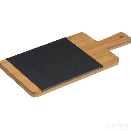 Snijplank van bamboe met inleg van leisteen beige