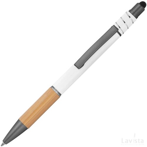 Anti-stress pen van aluminium wit