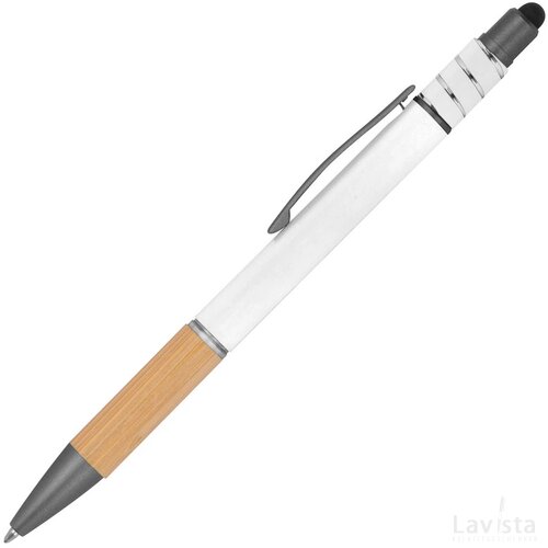 Anti-stress pen van aluminium wit