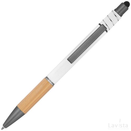 Anti-stress pen van aluminium wit