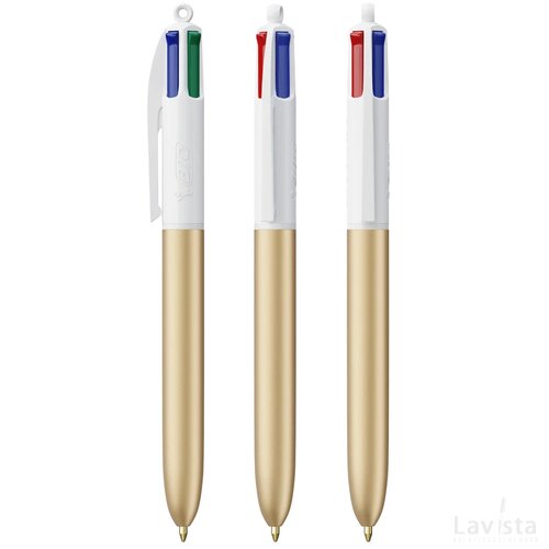 BIC® 4 Colours Glacé wit/goud