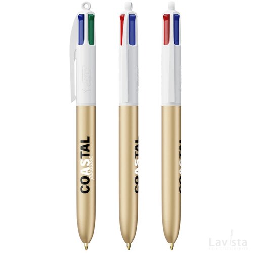 BIC® 4 Colours Glacé wit/goud