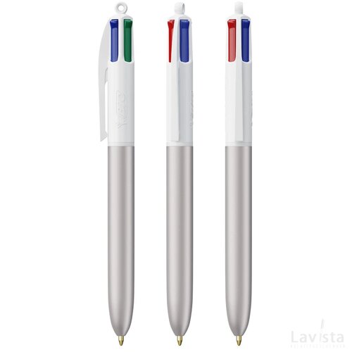 BIC® 4 Colours Glacé wit/zilver