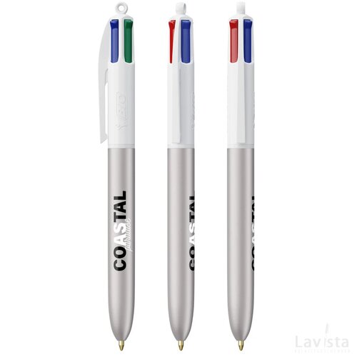 BIC® 4 Colours Glacé wit/zilver