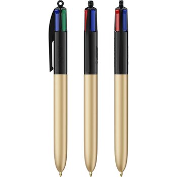 BIC® 4 Colours Glacé met Lanyard zwart/goud