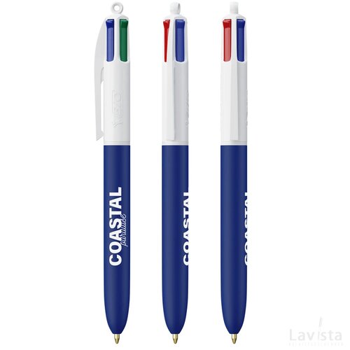 BIC® 4 Colours Soft wit/marineblauw