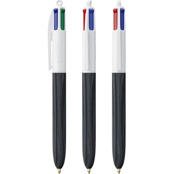 BIC® 4 Colours Wood Style wit/zwart