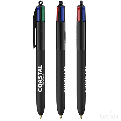 BIC® 4 Colours Soft met Lanyard zwart