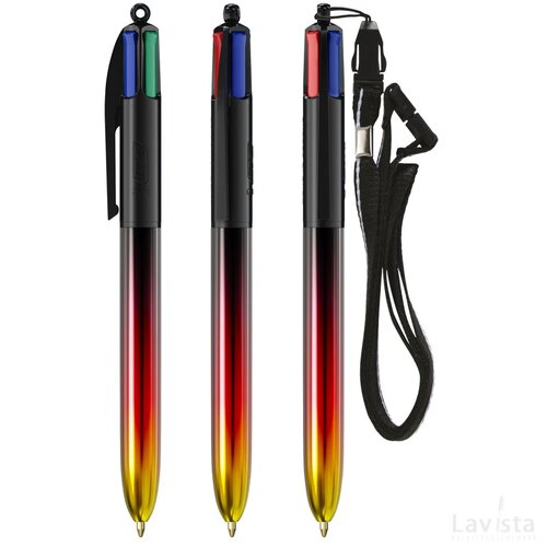 BIC® 4 Colours® Flags Collection + lanyard multicolour