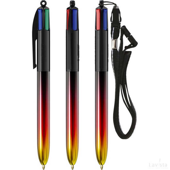 BIC® 4 Colours® Flags Collection + lanyard multicolour