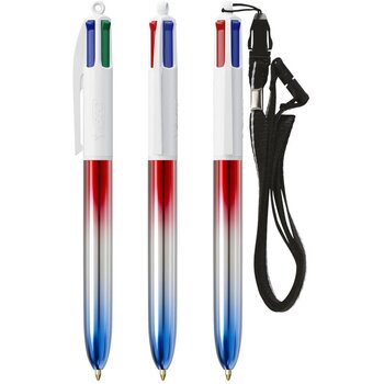 BIC® 4 Colours® Flags Collection + lanyard multicolour